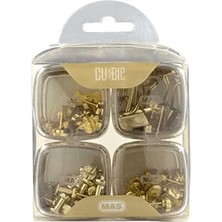Uravas Store Mas Cubbie Premium 4'lü Kutu Ataş Raptiye Seti, Gold
