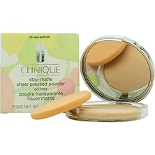Uravas Store Clinique Stay Matte Sheer Pressed Powder Oil Free No 01 Pudra 1 Paket (1 x 7.6 G)