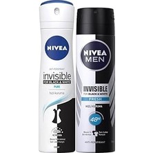 Uravas Store Black&amp;white Pure Bayan Deosprey 150 Ml+Black&amp;white Fresh Erkek Deosprey 150 ml 2'li Pa