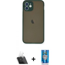 Pileli Store Pilelistore™ iPhone 12 Mini Kılıf Ahenk Çizgi Serisi - Şeffaf Royal Nano Ekran Koruyucu + Kamera Lens Koruma Cam - Sf