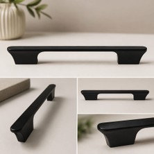 Som Lüks Düz ve Çizgili  Siyah Çekmece ve Kapak Kulbu - 128 mm - 160 mm Uyumlu