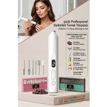 Elektronikçim LED Işıklı & Uv Kurutuculu Şarjlı Profesyonel Tırnak Törpüsü, 72 Parça Freze Seti 714665 E