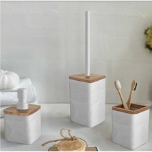 Es Dekor Madera Banyo Seti Beyaz 3'lü