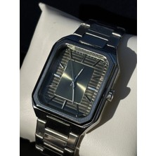 Ardentis Erkek Kol Saati - Kare Oval Kasa Luxury Tasarım - Gümüş Metal Kordon Minimalist Kadran