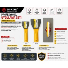 Erkoç Uygulama Seti Sap-Tak Spatula 8 cm + Spatula 12 cm + Dekoratif Mala