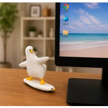 Msv Studio 3d Mini Ofis Arkadaşları – Sörf Yapan Ördek Dekoratif Masaüstü Figür