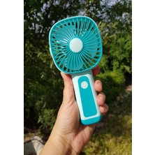 Brokoli Home Mini Fan USB Şarjlı Mini El Fanı Taşınabilir Vantilatör 3 Kademeli Sessiz Fan Telefon Tutuculu Mavi
