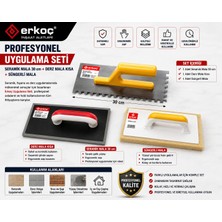 Erkoç Profesyonel Uygulama Seti 30 cm Seramik Mala + Derz Mala Kısa + Süngerli Mala
