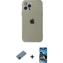 Pileli Store Pilelistore™ iPhone 12 Pro Max Kılıf Ahenk Doku - Siyah 34D Izgaralı Cam + Shine Kamera Lens Koruma Cam - Sh