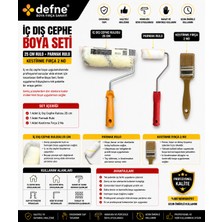 Defne Iç Dış Cephe Rulosu 25 cm + Parmak Rulo + Kestirme Fırça 2 No Boya Seti