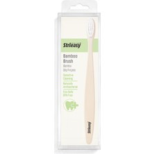 Strleasy Doğal Bambu Diş Fırçası Bamboo Brush  - Antibakteriyel, Hassas Temizlik (Sensitive), Doğa Dostu (Eco-Safe), Bpa-Free