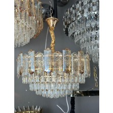 LED Yeni Model 50 cm Kristal Lüx Salon Avize Gold Renk Ithal Model