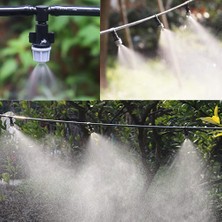 Munico 10 Metre Sisli Soğutma Sistem Sulama Hortum Sis Püskürtme Başlığı Musluğa Takılan Bahçe Veranda Sera