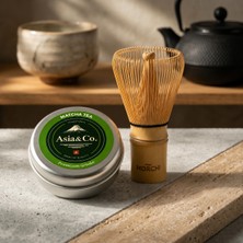 Asia & Co. Premium Matcha Tozu & Morchi Bambu Chasen Çırpıcı 2’li Set