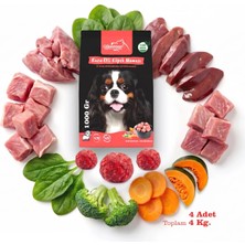 Çiğmamam Kuzu Etli Tahılsız Barf Köpek Maması 4 kg - 1000 G x 4