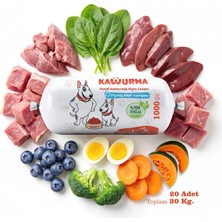 Çiğmamam Kavurma Pişmiş Barf Köpek Maması 20 kg - 1000 G x 20