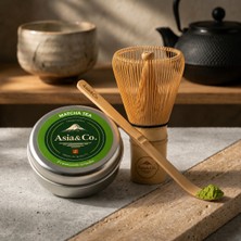 Asia & Co. Premium Matcha Tea Bundle Set – Matcha Tozu, Bambu Çırpıcı ve Matcha Kaşığı