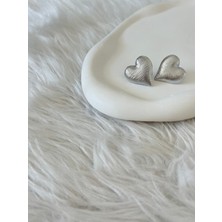 Revoia Dokulu Silver Kalp Küpe