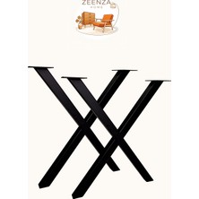 TP Tunapres Zeenza Home Mat Siyah "x" Profil Çalışma/yemek Masası Ayağı (2'li Takım)