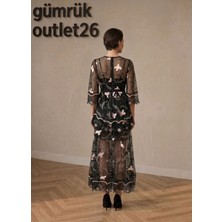 Noqta Çicek Nakışlı Tül Abiye