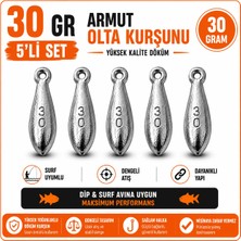 Ek Av Ekipmanları 30 gr Armut Olta Kurşunu 5 ' Li Set -Surf & Dip Avı Için Yüksek Kalite