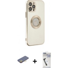 Pileli Store Pilelistore™ iPhone 12 Pro Kılıf Iz Form Serisi - Şeffaf Uv Polymer Nano Ekran Koruyucu + Renkli Kamera Lens Koruma Cam - Sı
