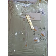 Modal Patlı Uzun Kol Pijama Takımı Flz 89-51