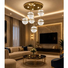 Yeni Model 6 Sarkıt Lüx LED Avize Gold Renk 3 Işık Seçeneği Ithal Model