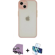 Pileli Store Pilelistore™ iPhone 14 Kılıf Ahenk Çizgi Serisi - Siyah 3D Antistatik Cam Ekran Koruyucu + Raze Metal Kamera Lens - Gs