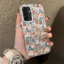 HONTINGA Samsung Galaxy A26 ile Uyumlu Kılıf Silikon Kenar Sert Arka Kamera Koruyucu Basitlik Anti Düşme Kamera Korumalı Çiçekli Desen Couple Telefon Kılıfı Kadın ve Erkek Için Uygundur K1-0578