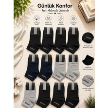Qulat Erkek Spor Patik Çorap 12’li Paket – Pamuklu Günlük Konfor Asorti