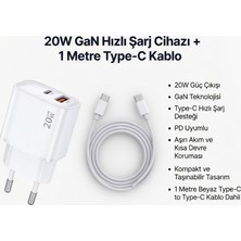 Sezy 20W GaN Hızlı Şarj Adaptörü Cihazı – 1 Metre Type-C Kablo Dahildir