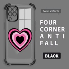 HONTINGA Samsung Galaxy A12 ile Uyumlu Kılıf Şeffaf Kılıfı Kamera Koruyucu Basitlik Anti Düşme Kamera Korumalı Kalp Desen Yumuşak Silikon Couple Telefon Kılıfı Kadın ve Erkek Için Uygundur K3-0290