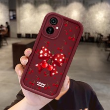HONTINGA Tecno Camon 19 Neo ile Uyumlu Kılıf Kamera Koruyucu Basitlik Anti Düşme Kamera Korumalı Papyon Bordo Desen Yumuşak Silikon Couple Telefon Kılıfı Kadın ve Erkek Için Uygundur K2-7385