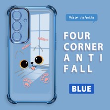 HONTINGA Samsung Galaxy S24 Fe ile Uyumlu Kılıf Şeffaf Kılıfı Kamera Koruyucu Basitlik Anti Düşme Kamera Korumalı Kedi Desen Yumuşak Silikon Couple Telefon Kılıfı Kadın ve Erkek Için Uygundur K3-0291