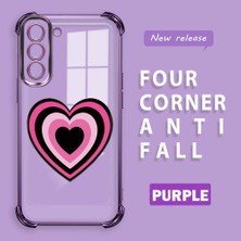HONTINGA Samsung Galaxy S21 Fe 5g ile Uyumlu Kılıf Şeffaf Kılıfı Kamera Koruyucu Basitlik Anti Düşme Kamera Korumalı Kalp Desen Yumuşak Silikon Couple Telefon Kılıfı Kadın ve Erkek Için Uygundur K3-0290