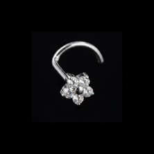 Rupen Kraft %100 G23 Titanyum Zirkon Taşlı Çiçek Model Hızma Piercing