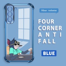 HONTINGA Samsung Galaxy S21 Fe 5g ile Uyumlu Kılıf Şeffaf Kılıfı Kamera Koruyucu Basitlik Anti Düşme Kamera Korumalı Kedi Desen Yumuşak Silikon Couple Telefon Kılıfı Kadın ve Erkek Için Uygundur K3-0292