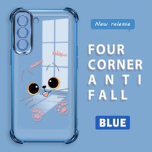 HONTINGA Samsung Galaxy S21 Fe 5g ile Uyumlu Kılıf Şeffaf Kılıfı Kamera Koruyucu Basitlik Anti Düşme Kamera Korumalı Kedi Desen Yumuşak Silikon Couple Telefon Kılıfı Kadın ve Erkek Için Uygundur K3-0291