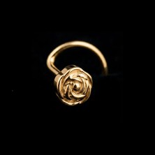 Rupen Kraft %100 G23 Titanyum Zirkon Taşlı Gül Model Hızma Piercing