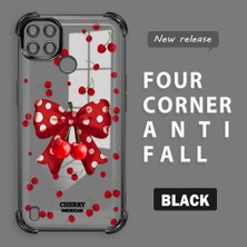 HONTINGA Realme C21Y ile Uyumlu Kılıf Şeffaf Kılıfı Kamera Koruyucu Basitlik Anti Düşme Kamera Korumalı Papyon Desen Yumuşak Silikon Couple Telefon Kılıfı Kadın ve Erkek Için Uygundur K3-0293