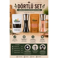 Anadolu Hasat 4'lü Set- Himalaya Sofrada Öğütme Kaya Tuzu 500GR + 100 gr Tane KARABİBER+2ADET 200GR Değirmen