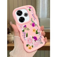 HONTINGA Redmi 13 4g Uyumlu Kılıf Düşüme Önleyici Basitlik Anti Düşme Kamera Koruyucu Basit Pembe Yumuşak Silikon Couple Telefon Kılıfı Çiçekli Desen K9-0192