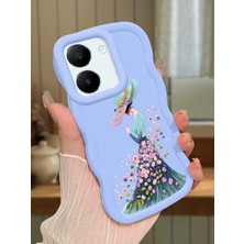 HONTINGA Vivo Y27S Uyumlu Kılıf Düşüme Önleyici Basitlik Anti Düşme Kamera Koruyucu Basit Mavi Yumuşak Silikon Couple Telefon Kılıfı Güzel Kadın Desen K9-0193