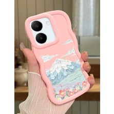 HONTINGA Vivo Y27S Uyumlu Kılıf Düşüme Önleyici Basitlik Anti Düşme Kamera Koruyucu Basit Pembe Yumuşak Silikon Couple Telefon Kılıfı Manzara Desen K9-0194