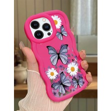 HONTINGA iPhone 13 Pro Max Uyumlu Kılıf Düşüme Önleyici Basitlik Anti Düşme Kamera Koruyucu Basit Kırmızı Yumuşak Silikon Couple Telefon Kılıfı Kelebek Desen K9-0190