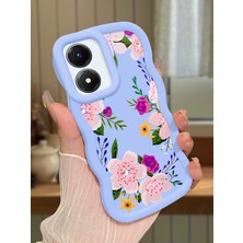 HONTINGA Vivo Y02S Uyumlu Kılıf Düşüme Önleyici Basitlik Anti Düşme Kamera Koruyucu Basit Mavi Yumuşak Silikon Couple Telefon Kılıfı Çiçekli Desen K9-0192