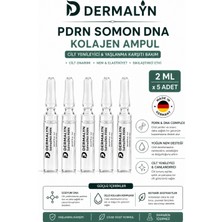 Dermalyn 5 Adet Pdrn Somon Dna Kolajen Içeren Cildi Gençleştirmeye Yardımcı Ampul Serum Dermaroller Dermapen
