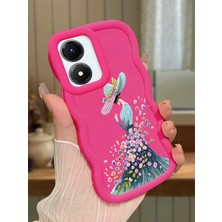 HONTINGA Vivo Y02S Uyumlu Kılıf Düşüme Önleyici Basitlik Anti Düşme Kamera Koruyucu Basit Kırmızı Yumuşak Silikon Couple Telefon Kılıfı Güzel Kadın Desen K9-0193