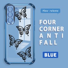 HONTINGA Samsung Galaxy S21 Fe 5g ile Uyumlu Kılıf Şeffaf Kılıfı Kamera Koruyucu Basitlik Anti Düşme Kamera Korumalı Kelebek Desen Yumuşak Silikon Couple Telefon Kılıfı Kadın ve Erkek Için Uygundur K3-0295